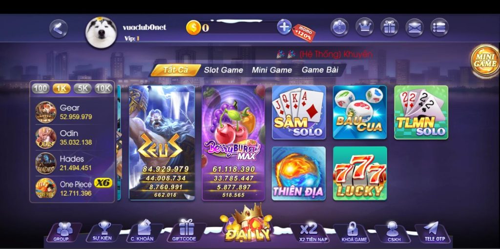 Thiên địa là một trò minigame biến thể từ slotgame